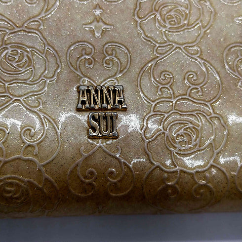 アナスイ ANNA SUI ハート エンボス加工 ロング ウォレット 総柄 バタフライ チャーム付き レディース