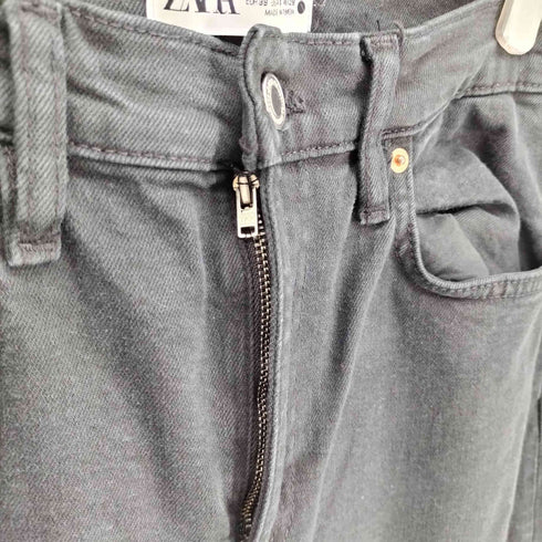 ザラ ZARA Wide Leg Black Denim ワイド レッグ ブラック デニム レディース 28
