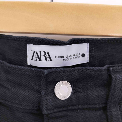 ザラ ZARA Wide Leg Black Denim ワイド レッグ ブラック デニム レディース 28