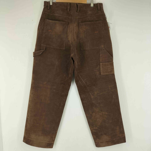 90S KOMAN フェイクレザー ワイド ベロアパンツ メンズ 36