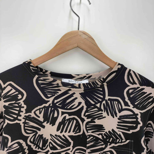 マックスマーラ MAX MARA 白タグ 総柄 クロップド フラワーペイント ジャージートップス レディース JPN:M