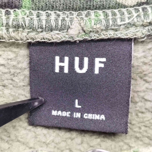 ハフ HUF 21AW CONTRA 1/4 ZIP FLEECE / HUF ハーフジップ フリース カモ メンズ import:L