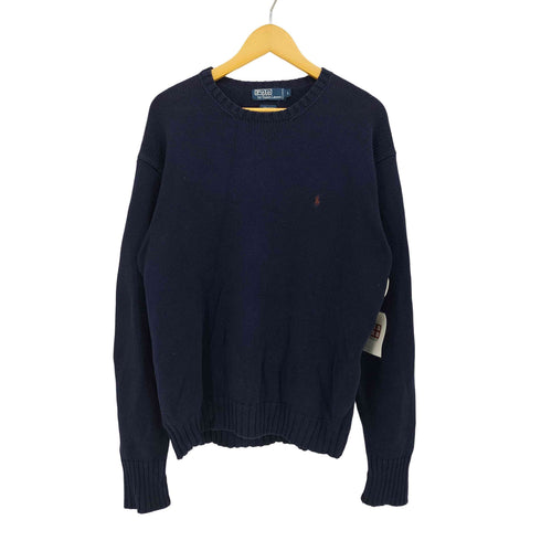 ポロバイラルフローレン Polo by RALPH LAUREN 90S ポニー 刺繍 クルーネック コットン ニット セーター メンズ import:L