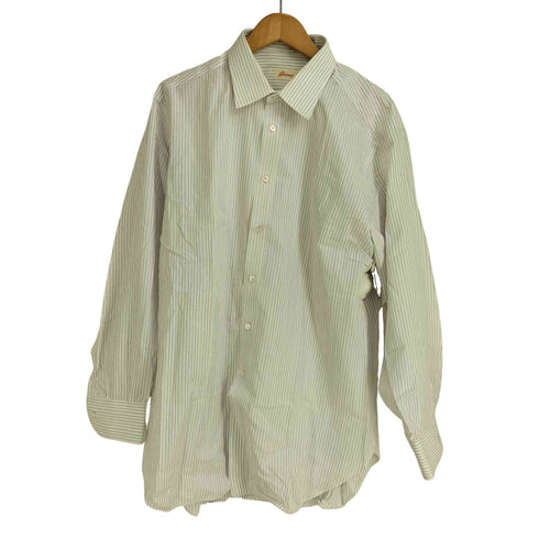 ブリオーニ BRIONI イタリア製 コットン ストライプ L/S シャツ メンズ 43/17
