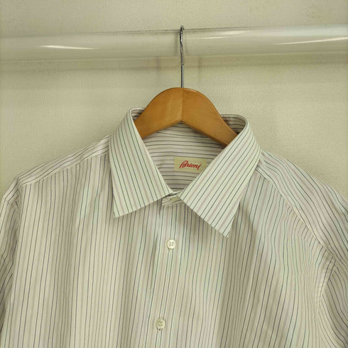 ブリオーニ BRIONI イタリア製 コットン ストライプ L/S シャツ メンズ 43/17