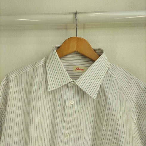 ブリオーニ BRIONI イタリア製 コットン ストライプ L/S シャツ メンズ 43/17