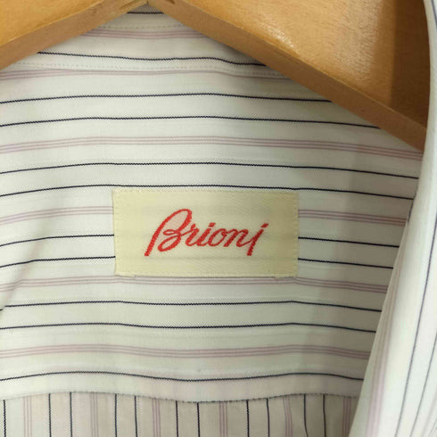 ブリオーニ BRIONI イタリア製 コットン ストライプ L/S シャツ メンズ 43/17
