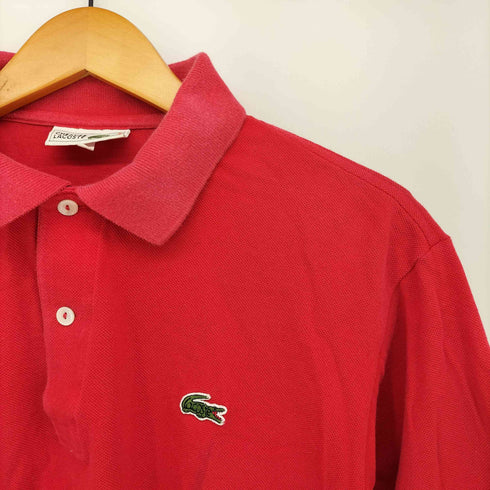 シュミーズラコステ CHEMISE LACOSTE 90s 文字ワニ クロップド 鹿の子 ポロシャツ レディース US:4