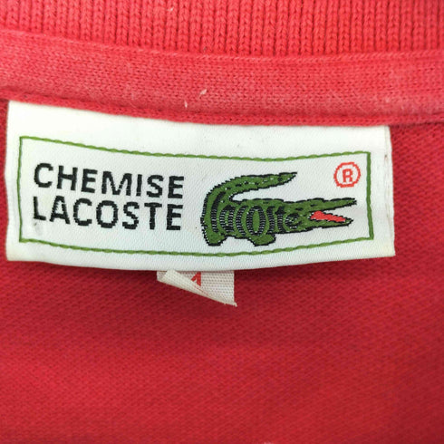 シュミーズラコステ CHEMISE LACOSTE 90s 文字ワニ クロップド 鹿の子 ポロシャツ レディース US:4