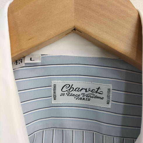 Charvet フランス製 コットン ストライプ L/S シャツ メンズ import:L
