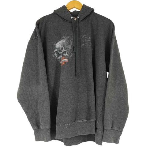 ハーレーダビッドソン HARLEY-DAVIDSON 90-00s Skull Grunge Hoodie メンズ L