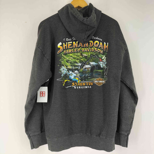 ハーレーダビッドソン HARLEY-DAVIDSON 90-00s Skull Grunge Hoodie メンズ L