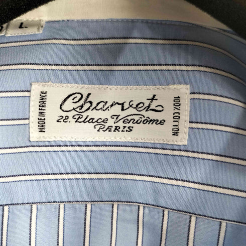 Charvet フランス製 コットン ストライプ L/S シャツ メンズ import:L