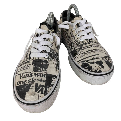 バンズ VANS ERA エラ ニュースペーパー柄 ローカットスニーカー メンズ JPN:25.5