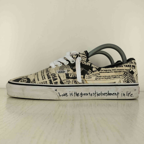 バンズ VANS ERA エラ ニュースペーパー柄 ローカットスニーカー メンズ JPN:25.5