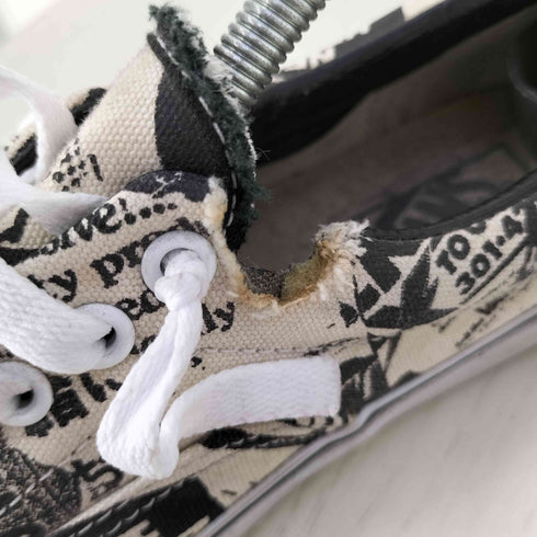 バンズ VANS ERA エラ ニュースペーパー柄 ローカットスニーカー メンズ JPN:25.5