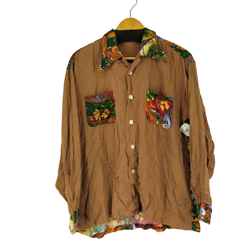 70S 総柄切り替え L/S シャツ メンズ 3