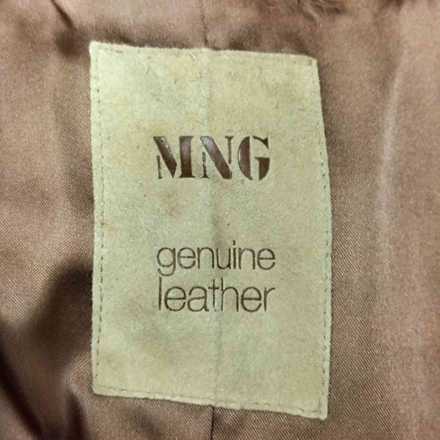 マンゴー MNG スエードレザー ファー ベルテッド チェスターコート レディース