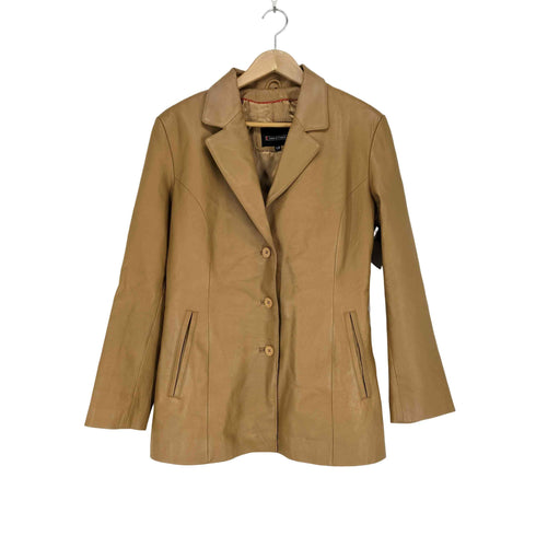 CIRO CITTERIO GENUINE LEATHER 3Bテーラードジャケット レディース L