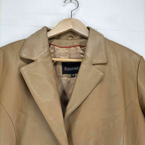 CIRO CITTERIO GENUINE LEATHER 3Bテーラードジャケット レディース L