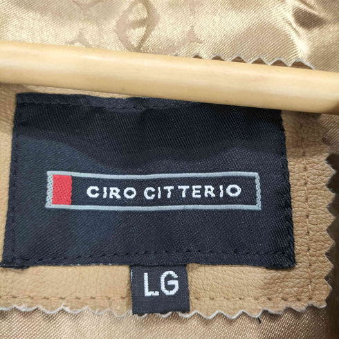 CIRO CITTERIO GENUINE LEATHER 3Bテーラードジャケット レディース L