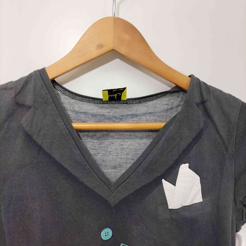 ポールスミスプラス Paul+ Paul Smith 転写プリントS/SVネックTシャツ レディース import:M