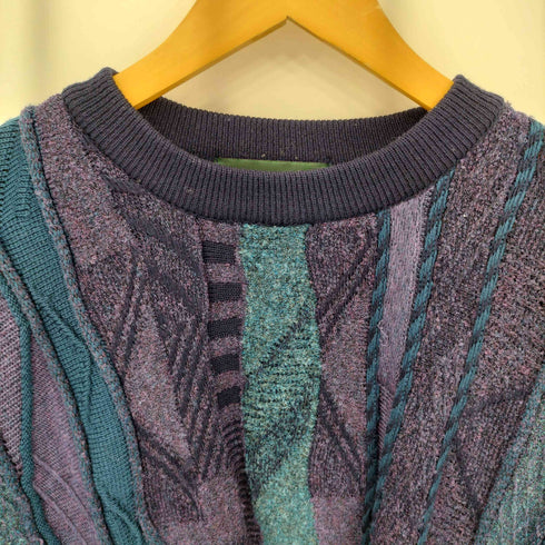 ツンドラ tundra 90s カナダ製 総柄 クルーネック 3Dニット メンズ import:XL
