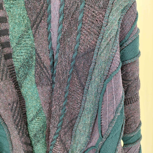 ツンドラ tundra 90s カナダ製 総柄 クルーネック 3Dニット メンズ import:XL