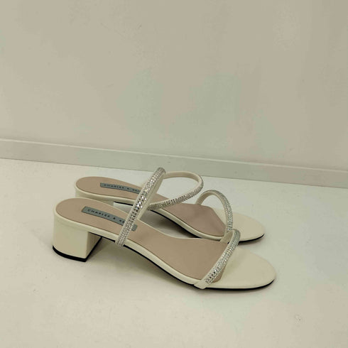 チャールズアンドキース CHARLES&KEITH ラインストーンストラップパンプス レディース 38
