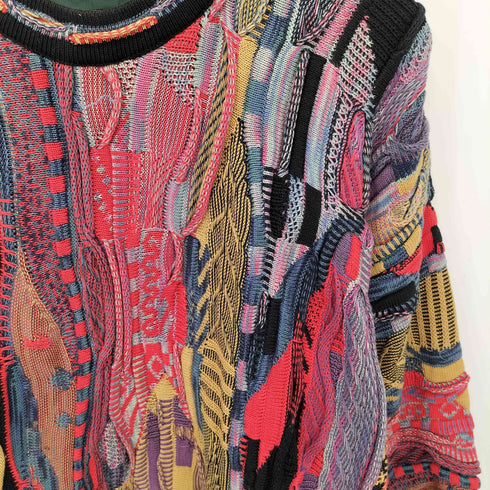 ツンドラ tundra 90s カナダ製 総柄 クルーネック 3Dニット メンズ import:M