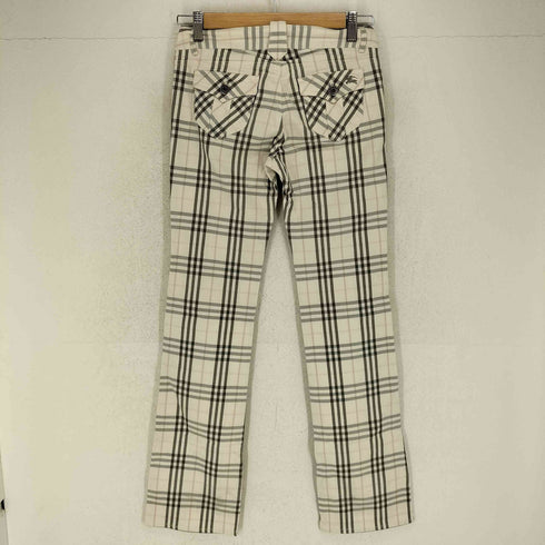 バーバリーブルーレーベル BURBERRY BLUE LABEL ホース刺繍 セミフレアチェック柄パンツ レディース EUR:36