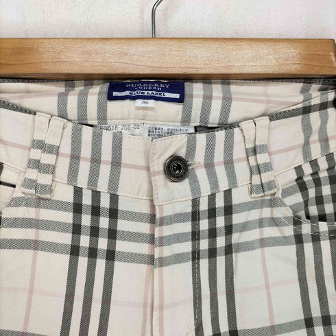バーバリーブルーレーベル BURBERRY BLUE LABEL ホース刺繍 セミフレアチェック柄パンツ レディース EUR:36