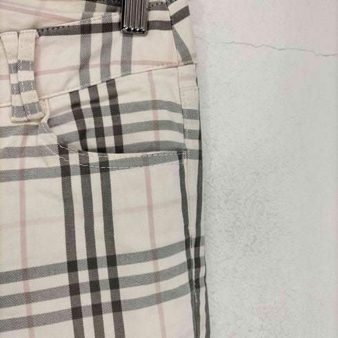 バーバリーブルーレーベル BURBERRY BLUE LABEL ホース刺繍 セミフレアチェック柄パンツ レディース EUR:36