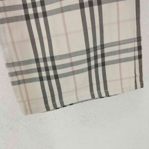 バーバリーブルーレーベル BURBERRY BLUE LABEL ホース刺繍 セミフレアチェック柄パンツ レディース EUR:36