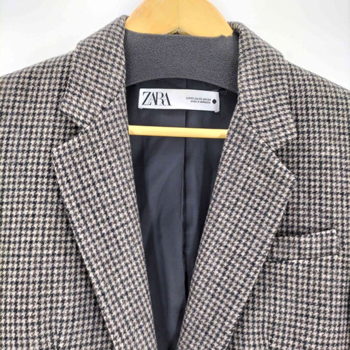 ザラ ZARA 千鳥格子 エルボーパッチ2Bテーラードジャケット レディース import:XS