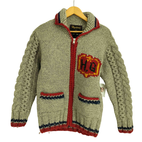 ヒステリックグラマー HYSTERIC GLAMOUR 00-90S 初期 ウール 両面 デザイン刺繍 カウチンニット Y2K メンズ FREE