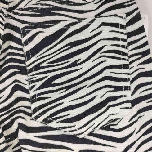 ザラ ZARA ゼブラ柄ボタンフライデニムパンツ レディース 38