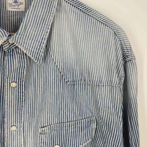 ラングラー Wrangler 別注ダメージ ヒッコリーシャツ メンズ JPN:L