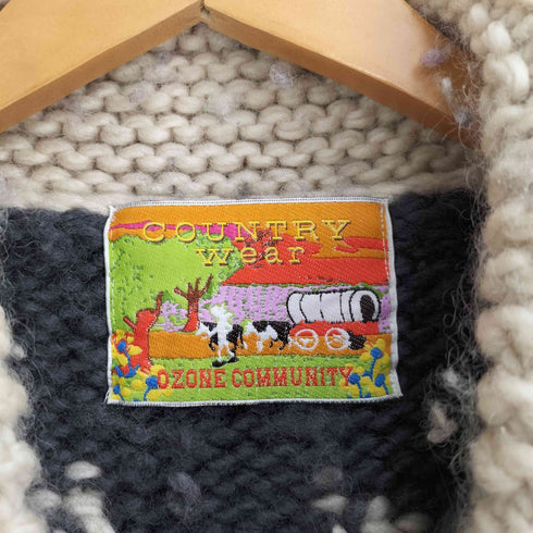 オゾンコミュニティー OZONE COMMYUNITY 90S 初期 COUNTRY Wear ウール デザイン カウチンニット レディース