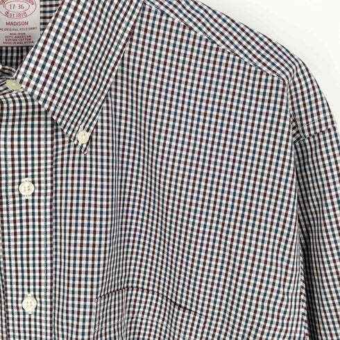 ブルックスブラザーズ BROOKS BROTHERS MADISON AMERICA SUPIMA COTTON チェック BDシャツ メンズ 17-36