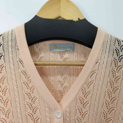 アクアスキュータム AQUASCUTUM アクリル混 レースニットカーディガン レディース  9