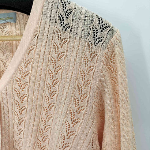 アクアスキュータム AQUASCUTUM アクリル混 レースニットカーディガン レディース  9