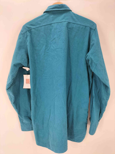 ランズエンド LANDS END 90S USA製 三角タグ 裾ラウンドカット シャモアクロス L/S シャツ メンズ import:M