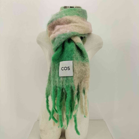 コス COS モヘア チェック マフラー レディース