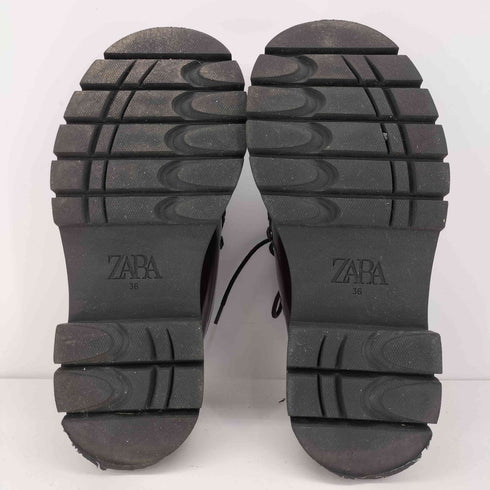 ザラ ZARA PLATFORM LOAFER 厚底 チロリアン シューズ プラットフォーム ローファー レディース EUR:36