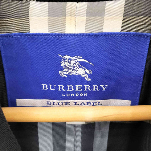 バーバリーブルーレーベル BURBERRY BLUE LABEL 裏地ノバチェック ウール チェスターコート レディース 36