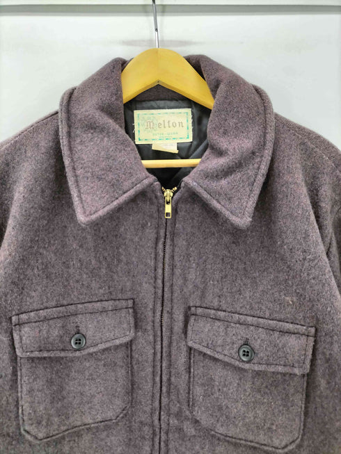 メルトン melton 70S 動物小文字タグ USA製 裏地キルティング ウール メルトン ジップアップ ジャケット ドンキー ジャケット メンズ import:L