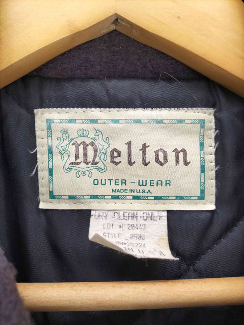 メルトン melton 70S 動物小文字タグ USA製 裏地キルティング ウール メルトン ジップアップ ジャケット ドンキー ジャケット メンズ import:L