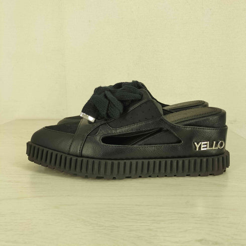 イエロー YELLO JET BLACK SNEAKER MULES レディース JPN:S