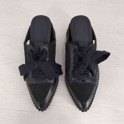 イエロー YELLO JET BLACK SNEAKER MULES レディース JPN:S